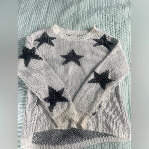 Altar’d state white sweater with black stars size XS/S EUC